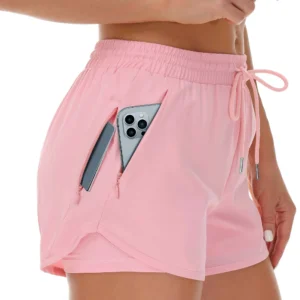 Feminino’s Athletic Shorts, Running, Yoga, Two-piece Design