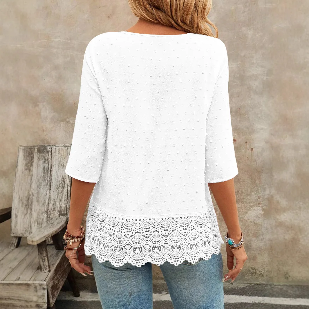 Solid Casual Loose Blouses For Feminino Summer Vintage Feminino’s - Imagem 3