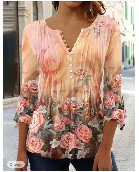 V-neck Elegant Office Lady Blouses Tops Blusas Casual Trendy Summer - Imagem 10