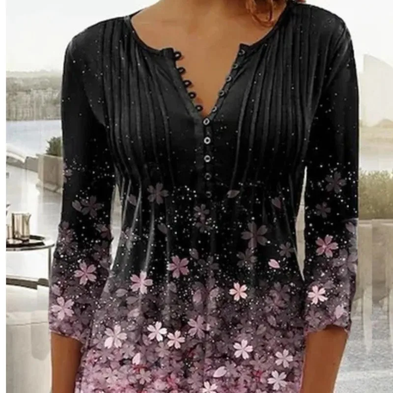 V-neck Elegant Office Lady Blouses Tops Blusas Casual Trendy Summer - Imagem 6