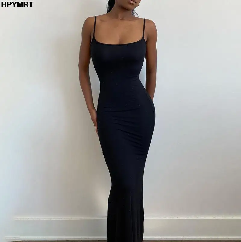 Satin Slip Sleeveless Backless Slim Sexy Maxi Dress 2022 Spring - Imagem 2