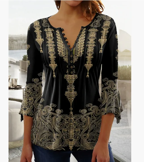 V-neck Elegant Office Lady Blouses Tops Blusas Casual Trendy Summer - Imagem 14