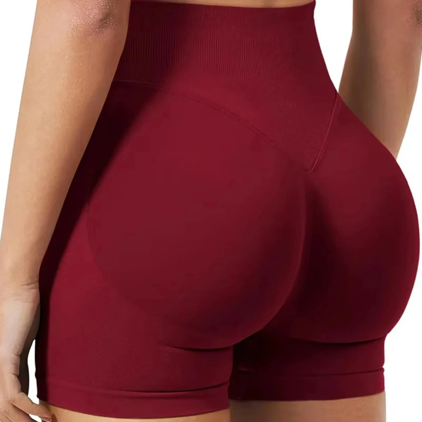 Summer High Waisted Yoga Shorts For Women Fashionable and Sexy Running Fitness Pants Solid Color Yoga Leggings Elastic Tights - Imagem 3