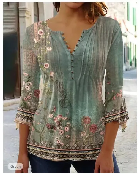 V-neck Elegant Office Lady Blouses Tops Blusas Casual Trendy Summer - Imagem 7