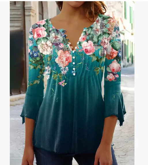 V-neck Elegant Office Lady Blouses Tops Blusas Casual Trendy Summer - Imagem 8