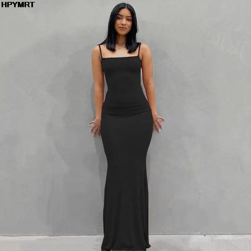 Satin Slip Sleeveless Backless Slim Sexy Maxi Dress 2022 Spring - Imagem 9